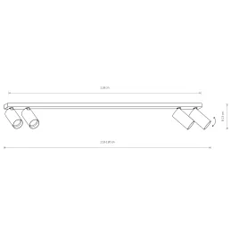 Plafonnier MONO QUATRO / Blanc mat
