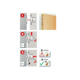 Kit de ferrures pour suspendre un meuble – invisibles dans le chant / Nickel