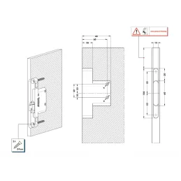 Kit de ferrures pour suspendre un meuble – invisibles dans le chant / Nickel