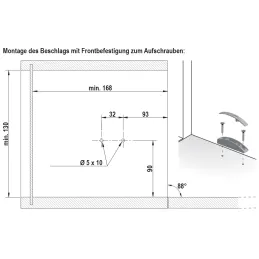 Mécanisme rabattable avec câble KIARO Easy / Blanc
