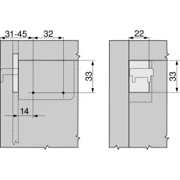 Kit de ferrures pour suspendre un meuble BLUM / Brun foncé