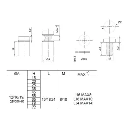 Support pour verre ALABAMA / Acier inoxydable