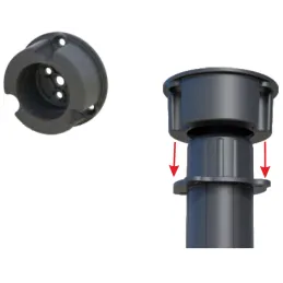 Pied de lit en plastique avec fixation, 148–250 mm / Noir