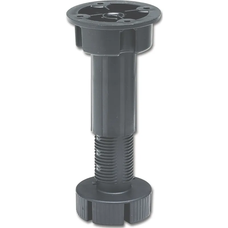 Pied de lit en plastique avec fixation, 148–250 mm / Noir