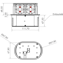 Prise électrique double escamotable PICCOLINO SCHUCO 2x 230V / Acier inoxydable