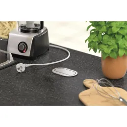 Prise électrique double escamotable PICCOLINO SCHUCO 2x 230V / Acier inoxydable
