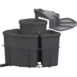 Poubelle pivotante ENVI Center 500 mm 1x18 + 1x9 + 1x12 L / Anthracite
