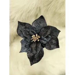 Fleur décorative pour sapin EVE 200 mm / Noir