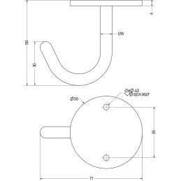 Patère inférieure ALBERO / Acier inoxydable brossé