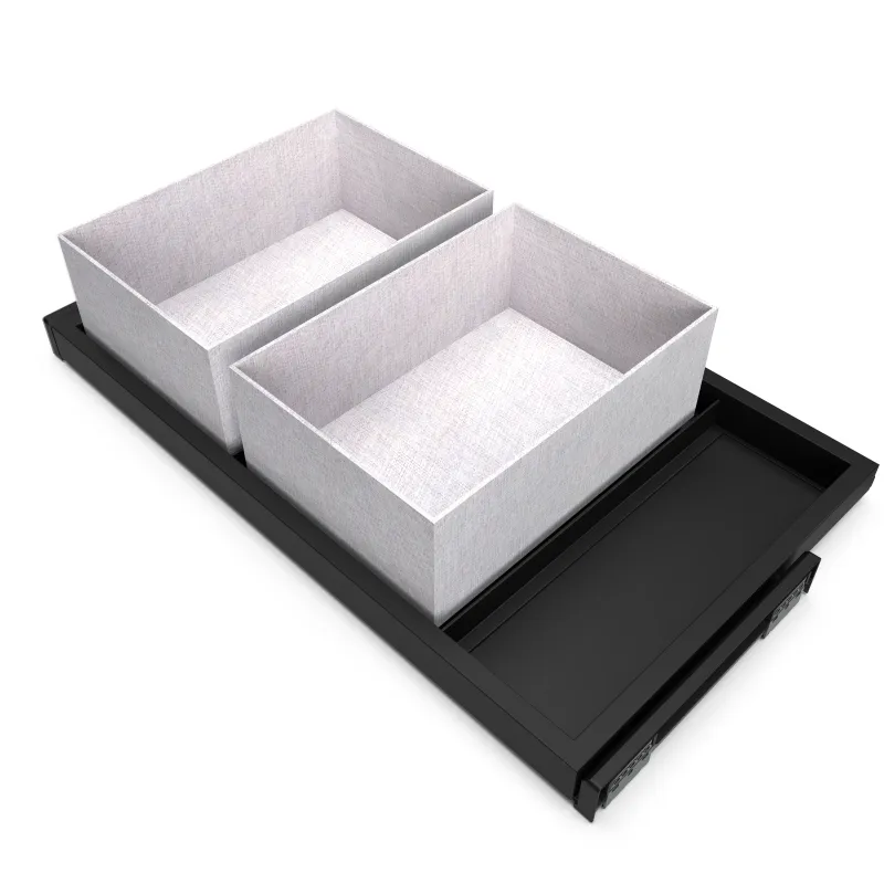 Étagère coulissante avec amortissement NEXUS ELEGANTE 760–794 mm / Noir mat
