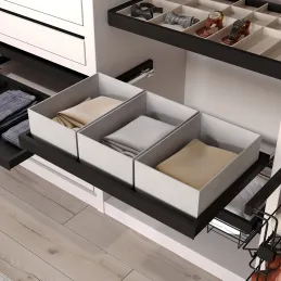 Étagère coulissante avec amortissement NEXUS ELEGANTE 760–794 mm / Noir mat
