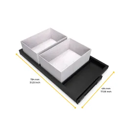 Étagère coulissante avec amortissement NEXUS ELEGANTE 760–794 mm / Noir mat