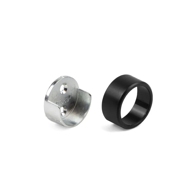 Embout avec cache pour tringle de penderie LARGO / Noir mat