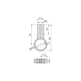 Support central pour barre de penderie LARGO / Marron foncé
