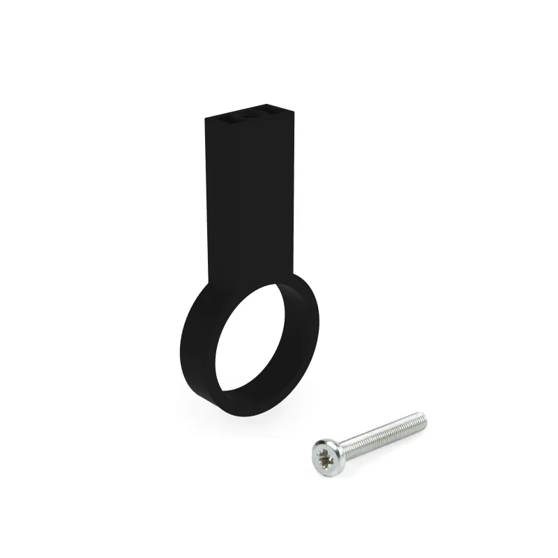 Support central pour barre de penderie LARGO / Noir mat