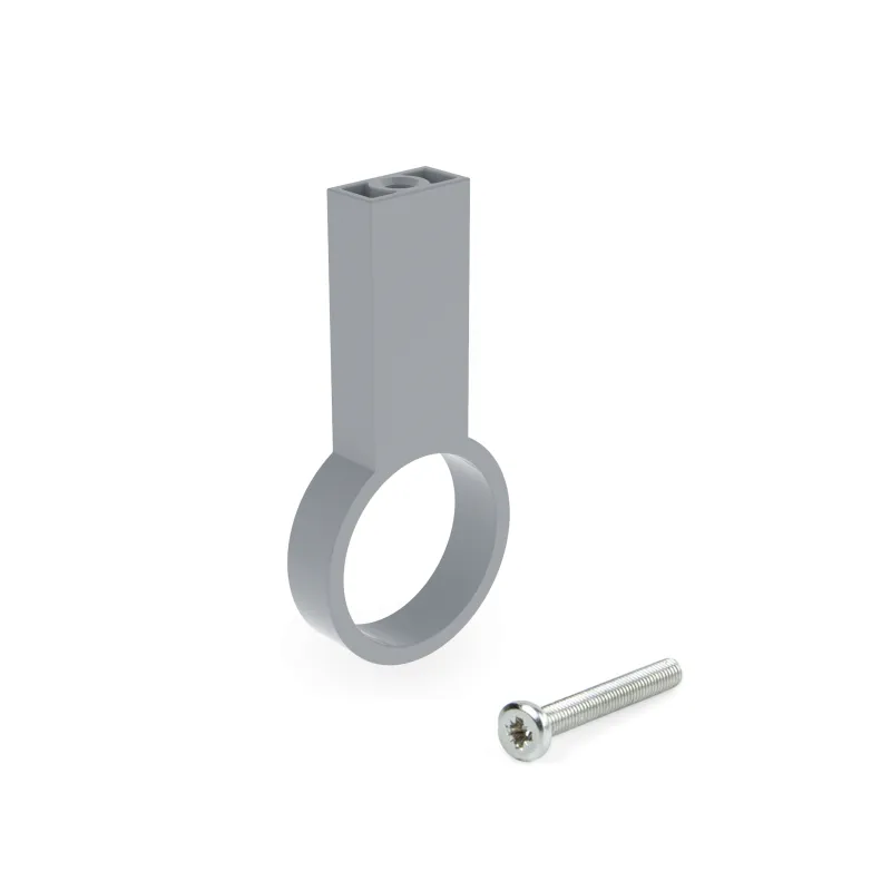 Support central pour barre de penderie LARGO / Aluminium
