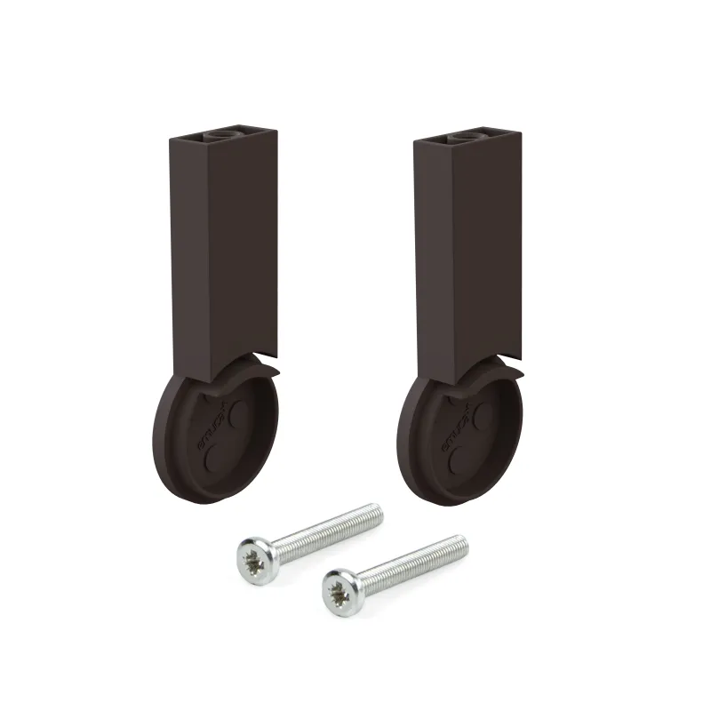 Kit d’embouts pour tringle de penderie LARGO – montage supérieur / Marron foncé