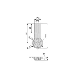 Kit d’embouts pour tringle de penderie LARGO – montage supérieur / Marron foncé