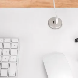 Chargeur de bureau encastrable 2 x USB pour intérieur, 25 mm, PLUGY / Gris métallisé