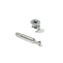 Kit de ferrures d’assemblage tige + excentrique 18 avec cache / Blanc mat – 10 pièces