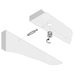Kit de ferrures d’assemblage tige + excentrique 18 avec cache / Blanc mat – 10 pièces