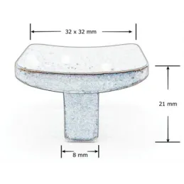 Bouton de meuble PERLA / Acier patiné brillant