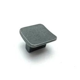 Bouton de meuble PERLA / Acier patiné brillant