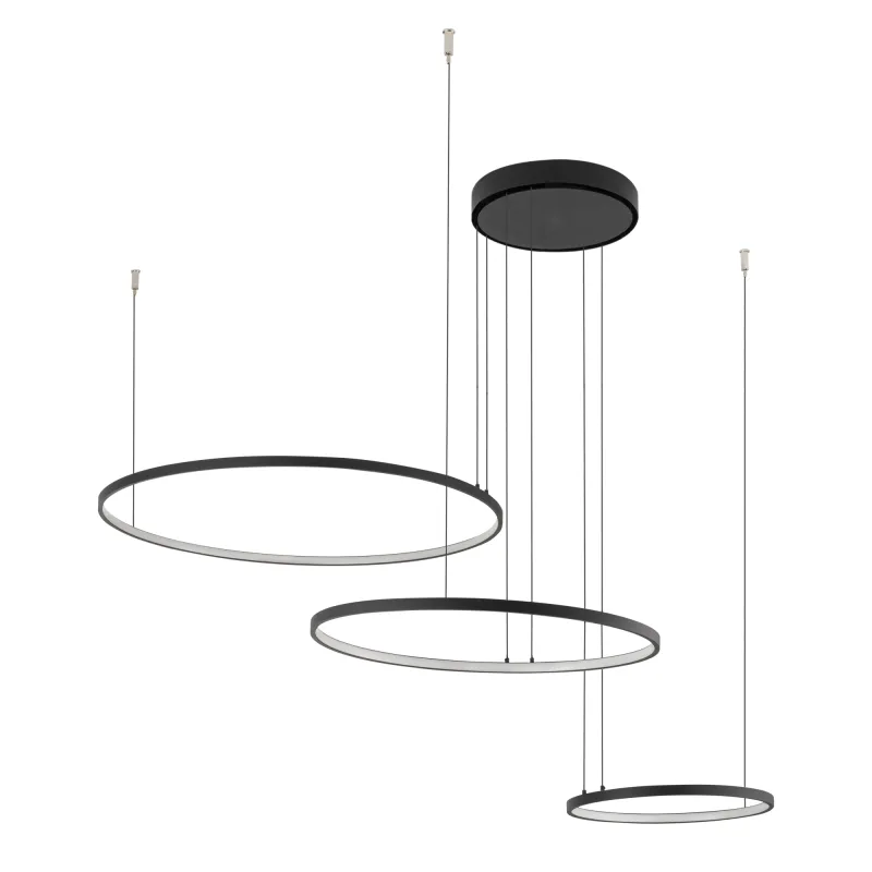 Plafonnier LED CIRCOLO TRIO 1250 mm / Noir mat