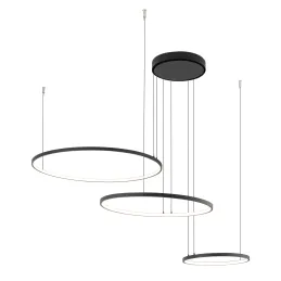 Plafonnier LED CIRCOLO TRIO 1250 mm / Noir mat