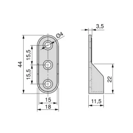 Embout pour tringle de penderie – ovale / Chrome brillant