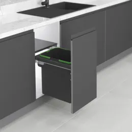 Poubelle coulissante LUXON 6450 – 1 × 35 L / Anthracite