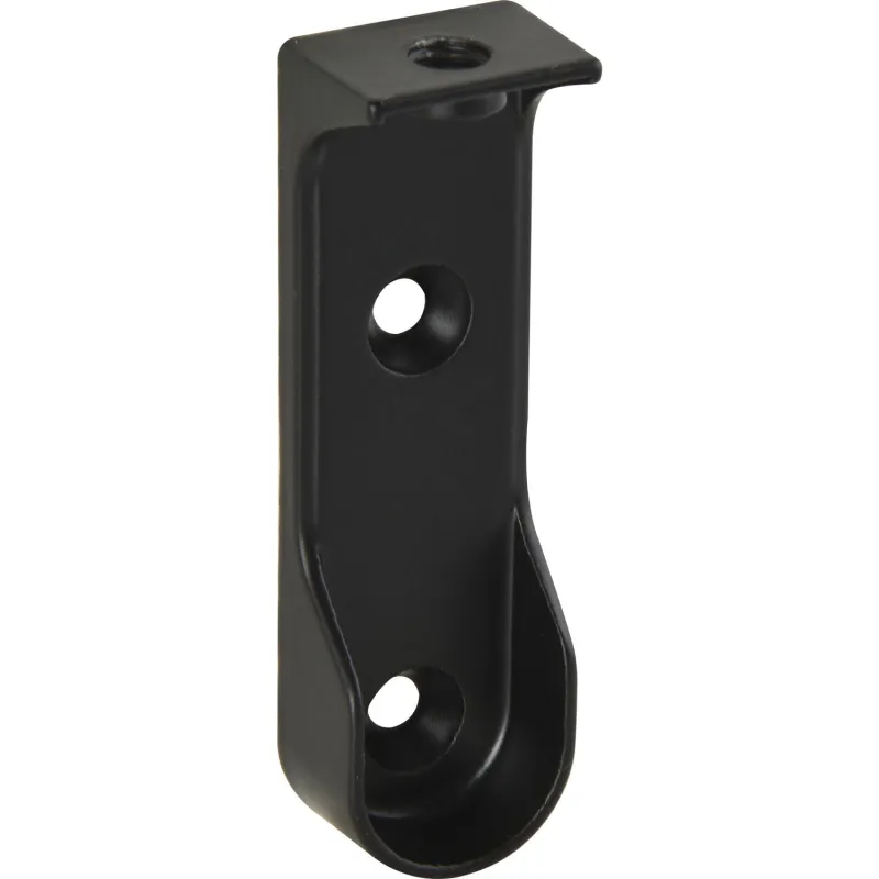 Embout ovale pour tringle de penderie – montage supérieur / Noir mat