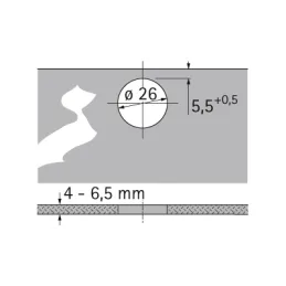 Charnière encastrée sur verre INTERMAT 9904 – 95°