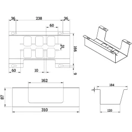 Porte-câbles sous bureau OLYMP / Blanc mat