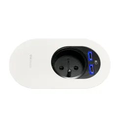 Prise électrique ORBIT 1x 230V + 2x USB A-C / Blanc mat 

