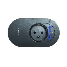 Prise électrique ORBIT 1x 230V + 2x USB A-C / Noir mat