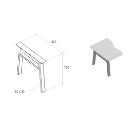 Structure de table BENETTI – set / Blanc mat satiné