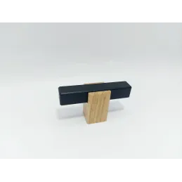 Bouton de meuble en bois LEO / Noir – hêtre naturel