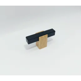 Bouton de meuble en bois LEO / Noir – hêtre naturel