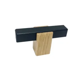Bouton de meuble en bois LEO / Noir – hêtre naturel