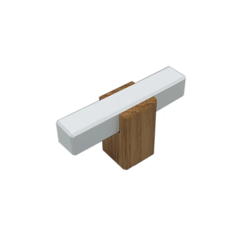 Bouton de meuble en bois LEO / Blanc – chêne naturel