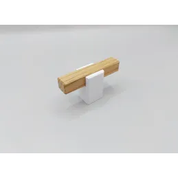 Bouton de meuble en bois LEO / Hêtre naturel – blanc