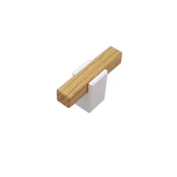 Bouton de meuble en bois LEO / Hêtre naturel – blanc