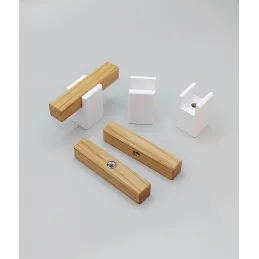 Bouton de meuble en bois LEO / Hêtre naturel – blanc