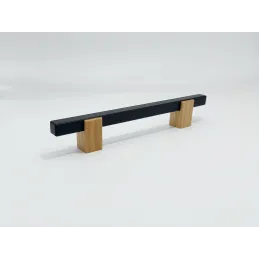 Poignée en bois LEO / Noire – hêtre naturel