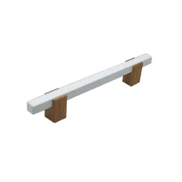 Poignée de meuble en bois LEO / Blanc – chêne naturel