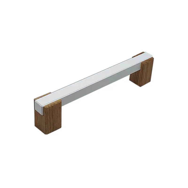 Poignée en bois LEO II / Blanc - chêne naturel