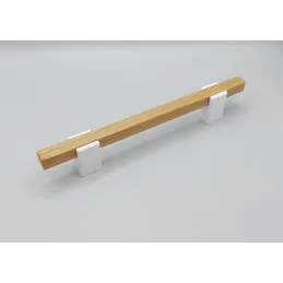 Poignée en bois LEO / Blanc – hêtre naturel