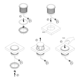 Prise électrique escamotable VERTIKAL SCHUKO 3x 230V + 2x USB / Noir mat