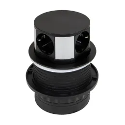 Prise électrique escamotable VERTIKAL SCHUKO 3x 230V + 2x USB / Noir mat